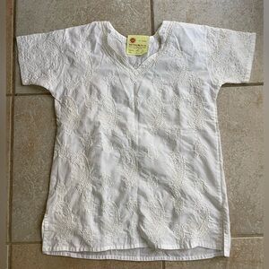 NWT Handmade 100% cotton Lucknow Indian short tunic top, boho and embroidered